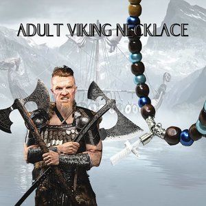 Viking Cremation Ash Cross Pendant Multicolor Beaded Chain Necklace